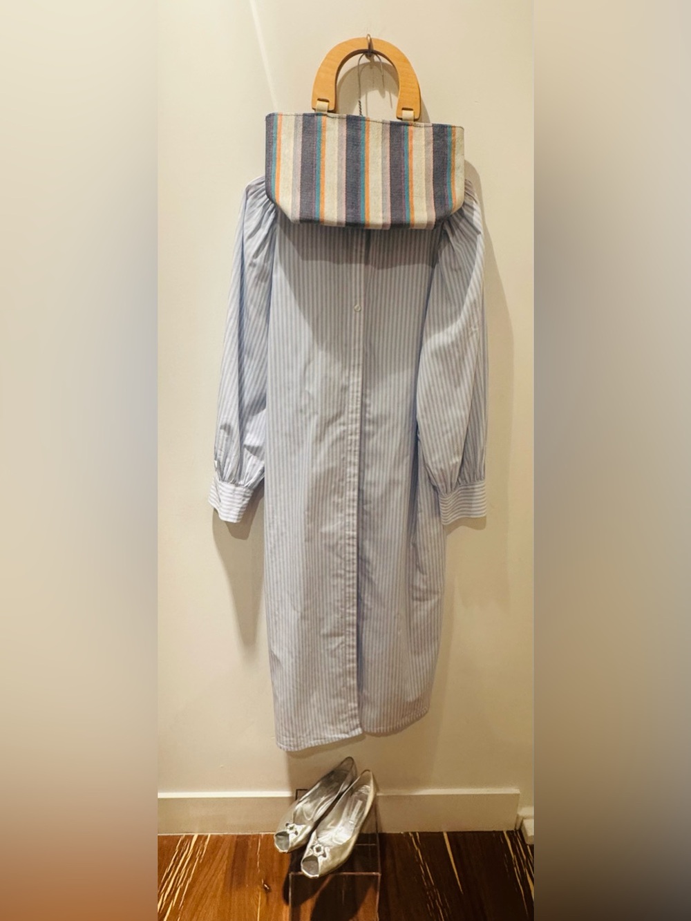 A New Day long maxi striped shirt dress. Size M. 100% cotton.